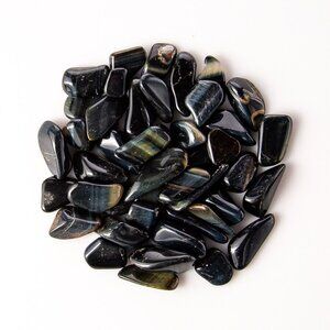 1/4 lb Tumbled Blue Tigers Eye Gemstone Crystals 30-45 Stones Gem Rock Specimens